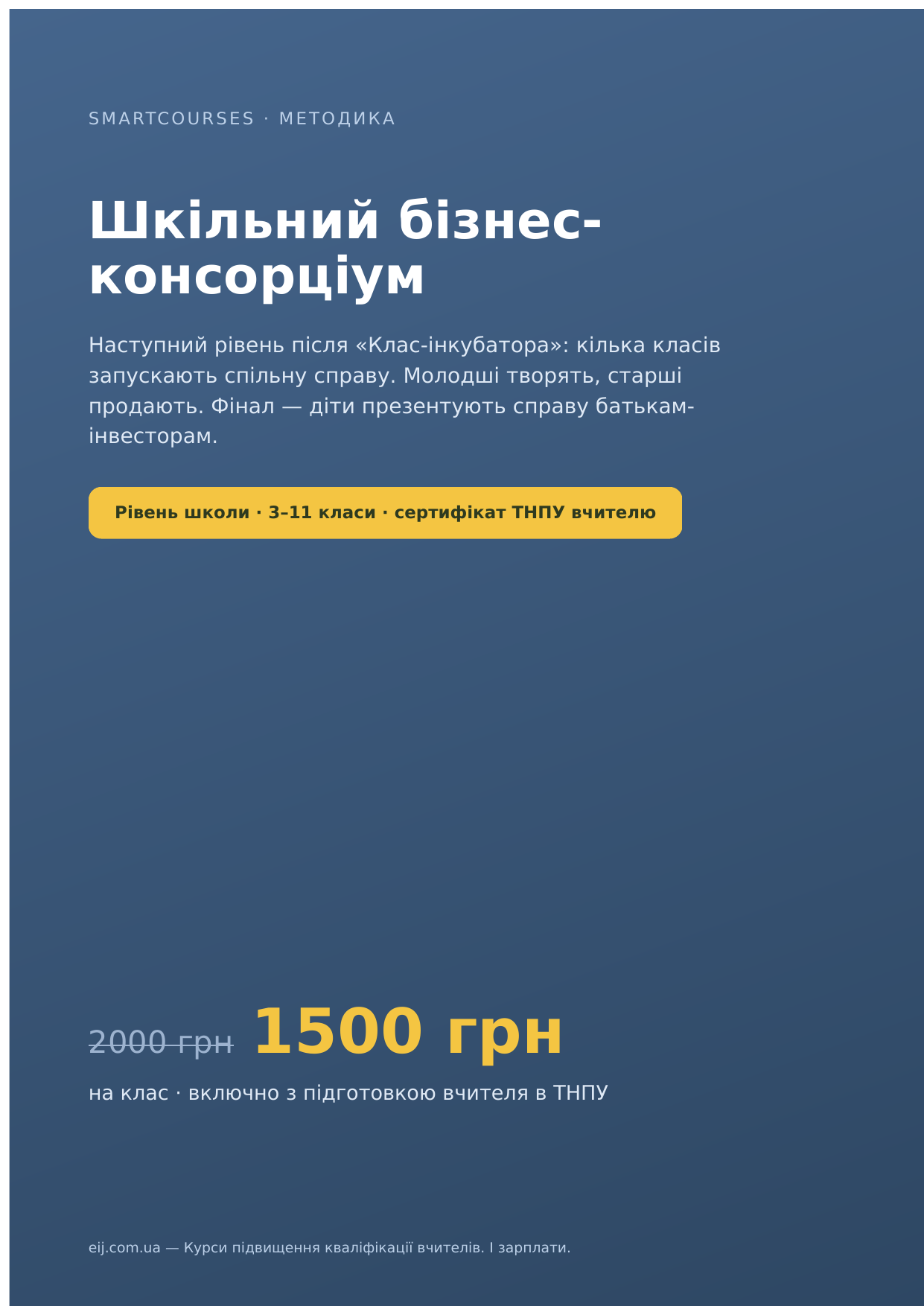 Обкладинка методики «Шкільний бізнес-консорціум»